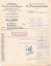 1943 SOCIETE LYONNAISE DE CONSTRUCTION DE MACHINES AGRICOLES ANCIENS ETS S PL