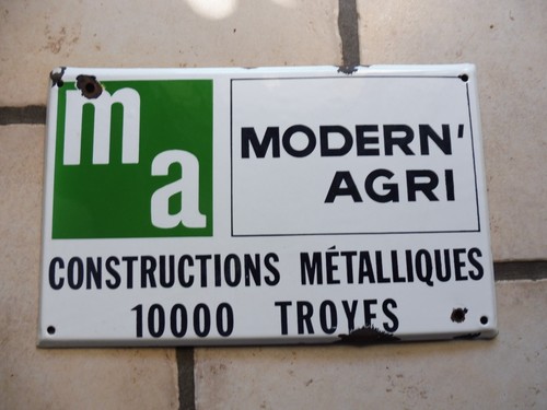 Plaque emaillee a - emaillee, m