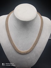 Magnifique Bijoux Collier ras de cou en Plaqué Or  et brillants , poinçonné .