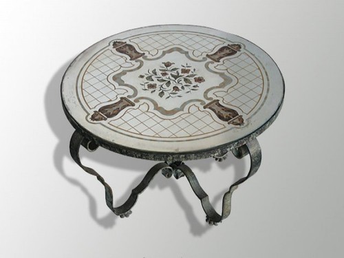 Table basse fer - forgé, verre