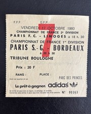 PSG-BORDEAUX 1980 TICKET/PLACE Championnat de France