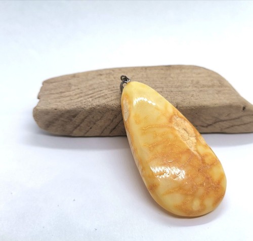 Pendentif ambre blanc - ambre, royal