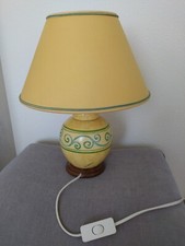 Lampe de chevet de Ida Bellini ,pied boule céramique et bois ,TBE