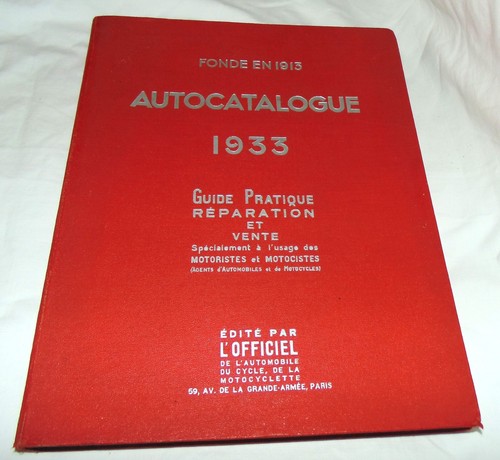 Autocatalogue 1933 guide - 1933.,