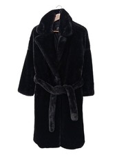 ZARA Manteau de fourrure Dames Manteau T EU 38 noir style extravagant