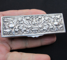 ANCIEN BOITE ARGENT poinçon ETOILE 85 mm 70 g TABATIÈRE solid SILVER snuff BOX