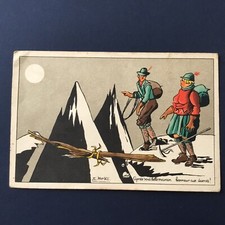 CPA Alpinisme Signé JC Morlot Humour Fantaisie PC Antique Postcard