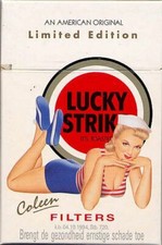 PLAQUE MÉTAL  CIGARETTES LUCKY STRIKE     30 X 20 CM