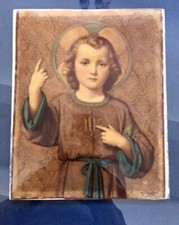 Portrait Religieux Peint Fixé