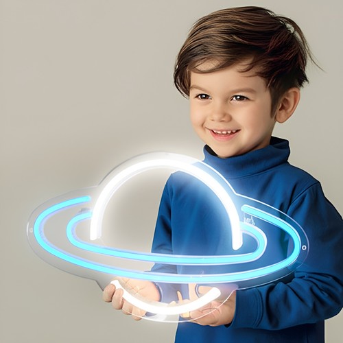 Panneau néon led saturne - néon,