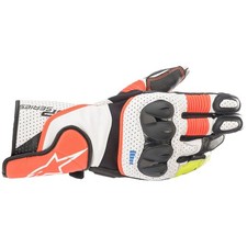 Gant moto Alpinestars SP-2 V3 blanc/rouge-fluo/noir