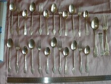 Ménagère ethnique africaine en argent massif 27 pièces à entremets / dessert