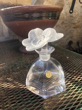 SUPERBE FLACON AUX ANÉMONES EN CRISTAL " LANCEL " Fabrication ITALIENNE