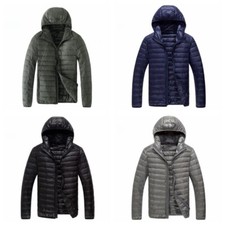 Hommes à Capuche Doudoune Hiver Matelassé Manteau Corps Haut Chaud Plein Casual