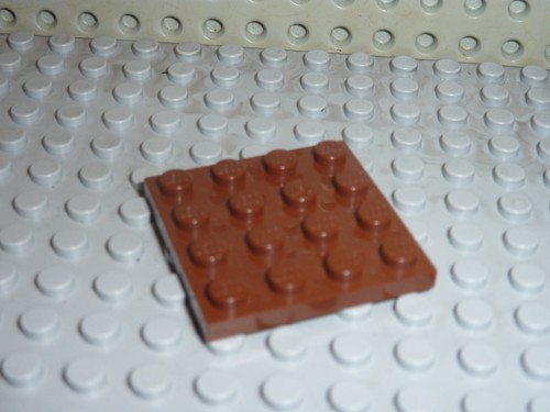 Plaque plate oldbrown 4x4 lego - plaque,