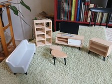 PLAYTIVE Maison de poupée - Meubles de salon DESIGN, en bois et plastique