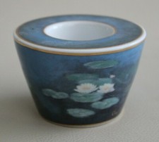 Support bougie en porcelaine Goebel Artis Orbis Claude Monet Nymphéas en fleur