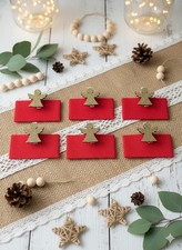 Lot De 6 Rond De Serviette-porte Prénom -Ange Dorée Thème Noel 