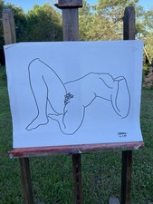 Tableau & Dessin Crayon Femme Nue  Roger Tassera 1996 Erotique