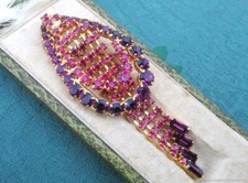 Broche ancienne grande cristaux Art Nouveau