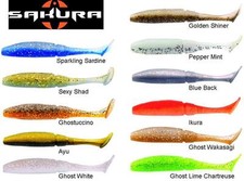 Leurre souple Sakura Slit Shad 100mm par 8 Blue Black