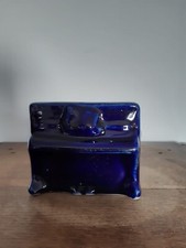 PIANO Ancienne Tirelire à casser en céramique bleu 🎹