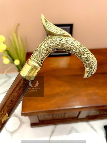 Canne vintage bois bâton - canne,