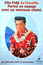 RENAULT - Affiche Originale Abribus Clio Fidji "Elvis Presley" 1995  120x176cm
