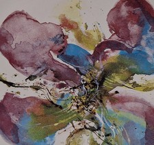 Zao Wou Ki  Assiette  Orchidée - 1986      Atelier de Segriès  à Moustiers