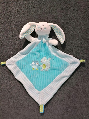 Doudou plat lapin - , bleu
