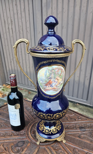 Vintage large cobalt sevres