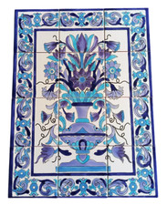 Fleurs carreaux peints à la