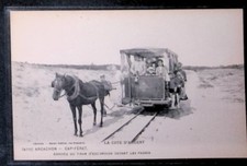 CPA   ARCACHON  cap Ferret  Train d'excursion tiré par un cheval  Gros plan