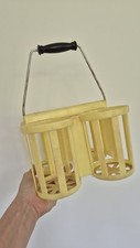 ANCIENS PORTE BOUTEILLES PLASTIQUE Jaune  VINTAGE 70' 4 Compartiments 