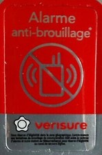 Autocollant anti-brouillage 4 x 2,5 cm Verisure Securitas Direct authentique