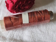 Grosse bobine ancienne fil "soie artificielle" rayonne lacette brique  DMC