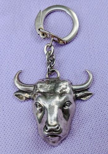 Porte clefs argenté tête - tête, de