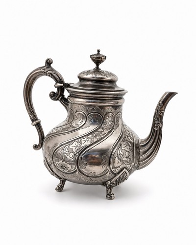 Théière métal argenté - théière, en
