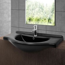 Lavabo en céramique noir mat