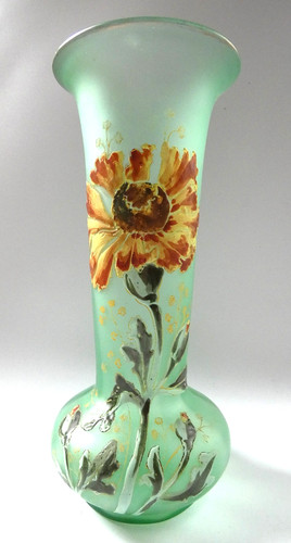 Vase verre émaillé legras - verre, à
