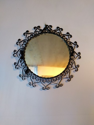 Miroir rond contours et - miroir,