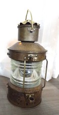 fanal / ancienne lanterne de bateau en métal et verre de  marque Ankerlicht