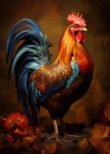 PLAQUE EN METAL poule coq