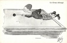 PC BILLIARD LE COUP ALLONGÉ ARTIST SIGNED (a51061)