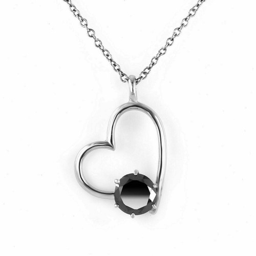 Forme coeur diamant noir - ct,