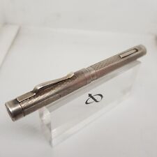 Ancien Stylo à Plume a Pompe ARGENT MASSIF et Plume Or 18K Année 1930