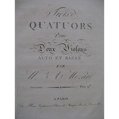 Mozart trois quatuors - w.,