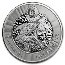 2018 Marlin Poisson 999 Argent 1 OZ Pièce Caïman Îles Lingot Once - L519