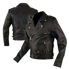 Veste En Cuir WinNet Moto Personnalisée Harley Style Vintage