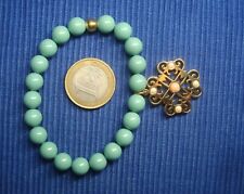 B26AG NEUF Bracelet Plaqué Or ENERGETIX Perle Vert Bleu Breloque Lot Bijou 